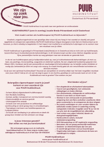 vacature huidtherapeut puur huidinstituut prinsenbeek breda oosterhout huidtherapie huidverbetering 